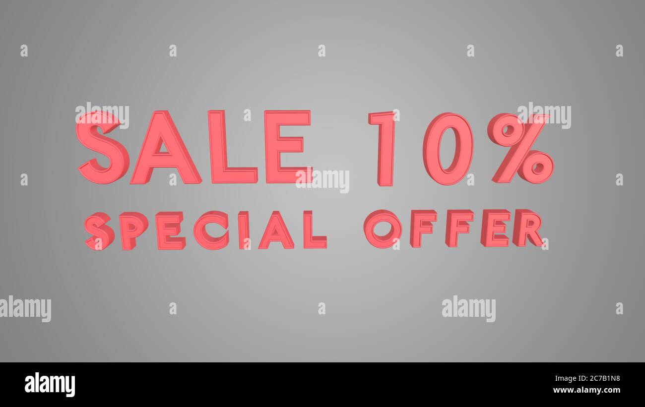 Sonderangebot 10 % Rabatt auf Rendering mit Alpha 10 % Rabatt Stockfoto