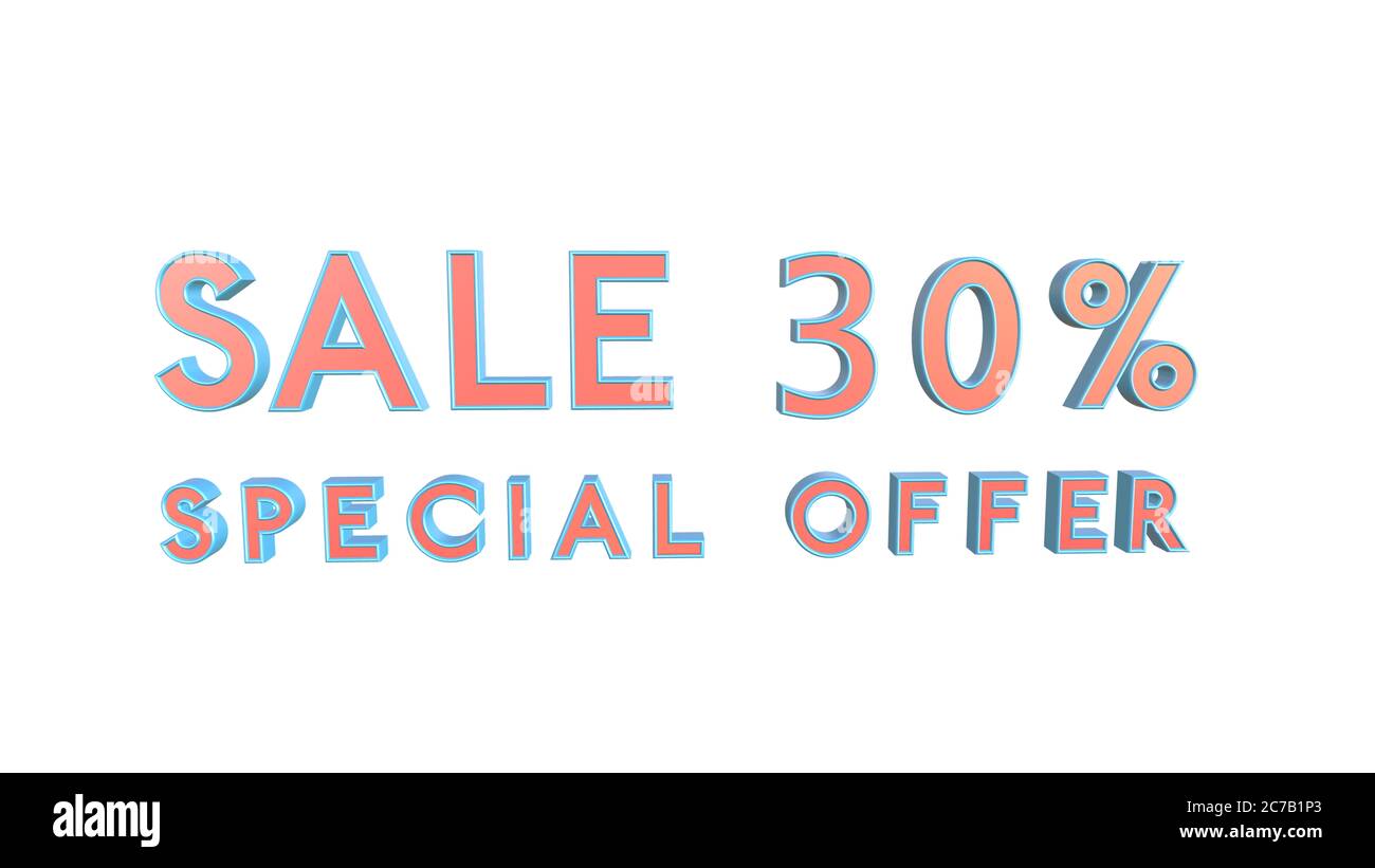 Sonderangebot 30 % Rabatt auf 4K 3d-Animation Rendering mit Alpha Channel Matte Mask 30 % Rabatt Stockfoto