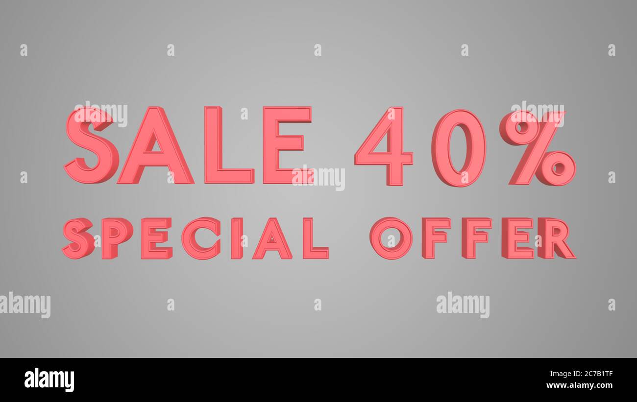 Sonderangebot 40 % Rabatt auf Rendering mit Alpha Channel 40 % Rabatt Stockfoto
