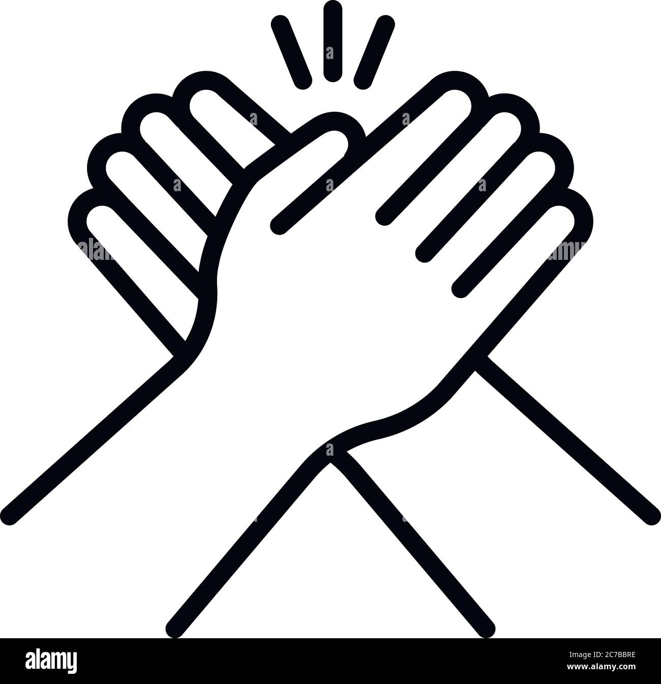 Freundschaft Zusammenhalt Hände Symbol. Outline Freundschaft Kohäsion