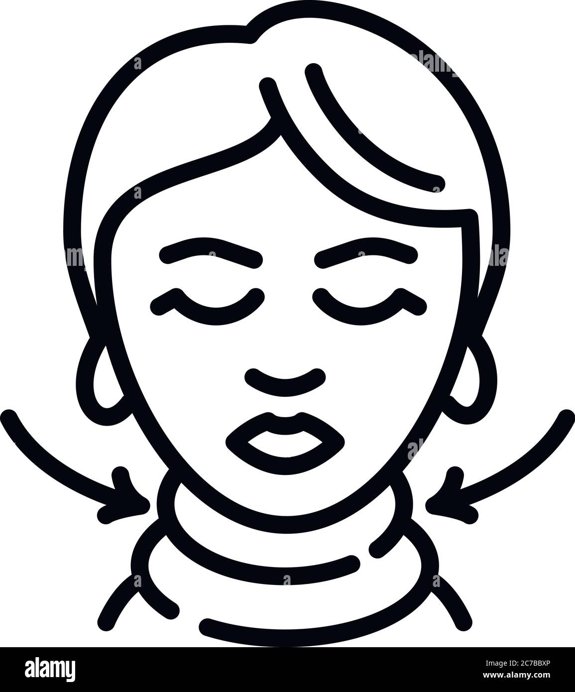 Symbol für eine Halskette zum Anheben. Outline Collier Vector Icon für Web-Design isoliert auf weißem Hintergrund Stock Vektor