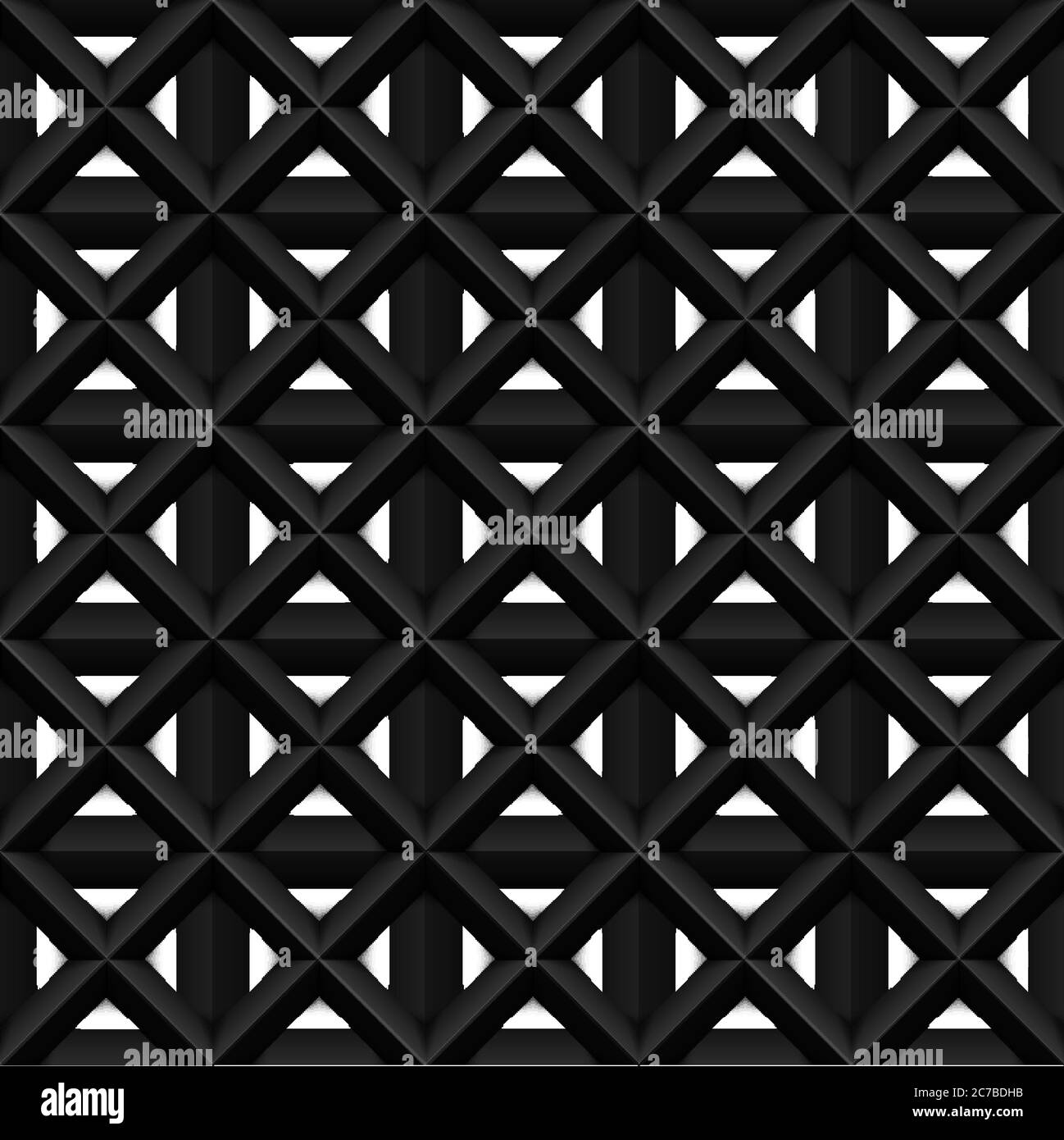 Nahtlose schwarze 3d-Textur. Innenwand Dekoration. Vektor-Innenraum Käfig Wandpaneel Muster Stock Vektor