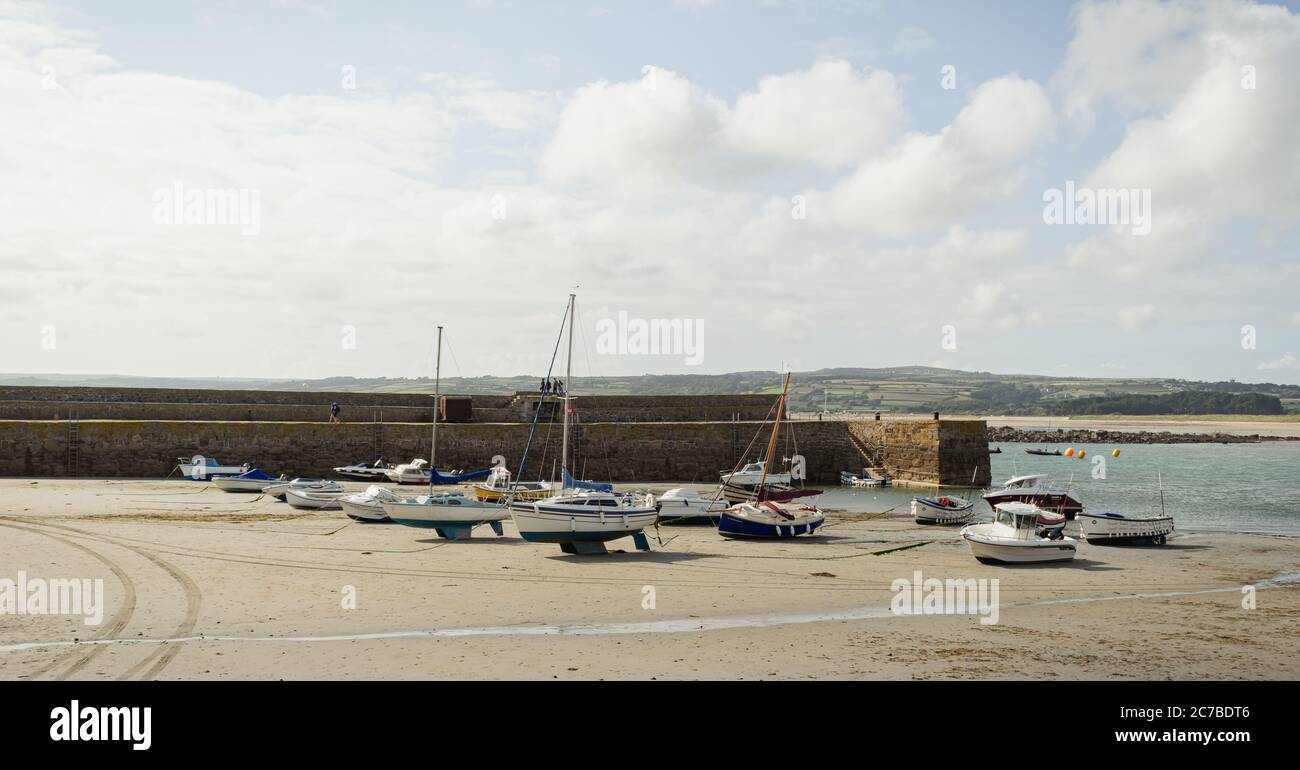 St. Michaels Mount bei Ebbe in Cornwall, England Stockfoto