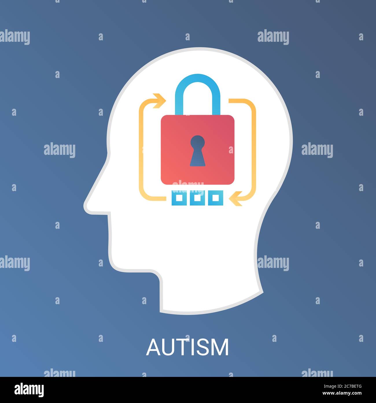 Vector Autismus Konzept. Moderner, flacher Gradient-Style Stock Vektor