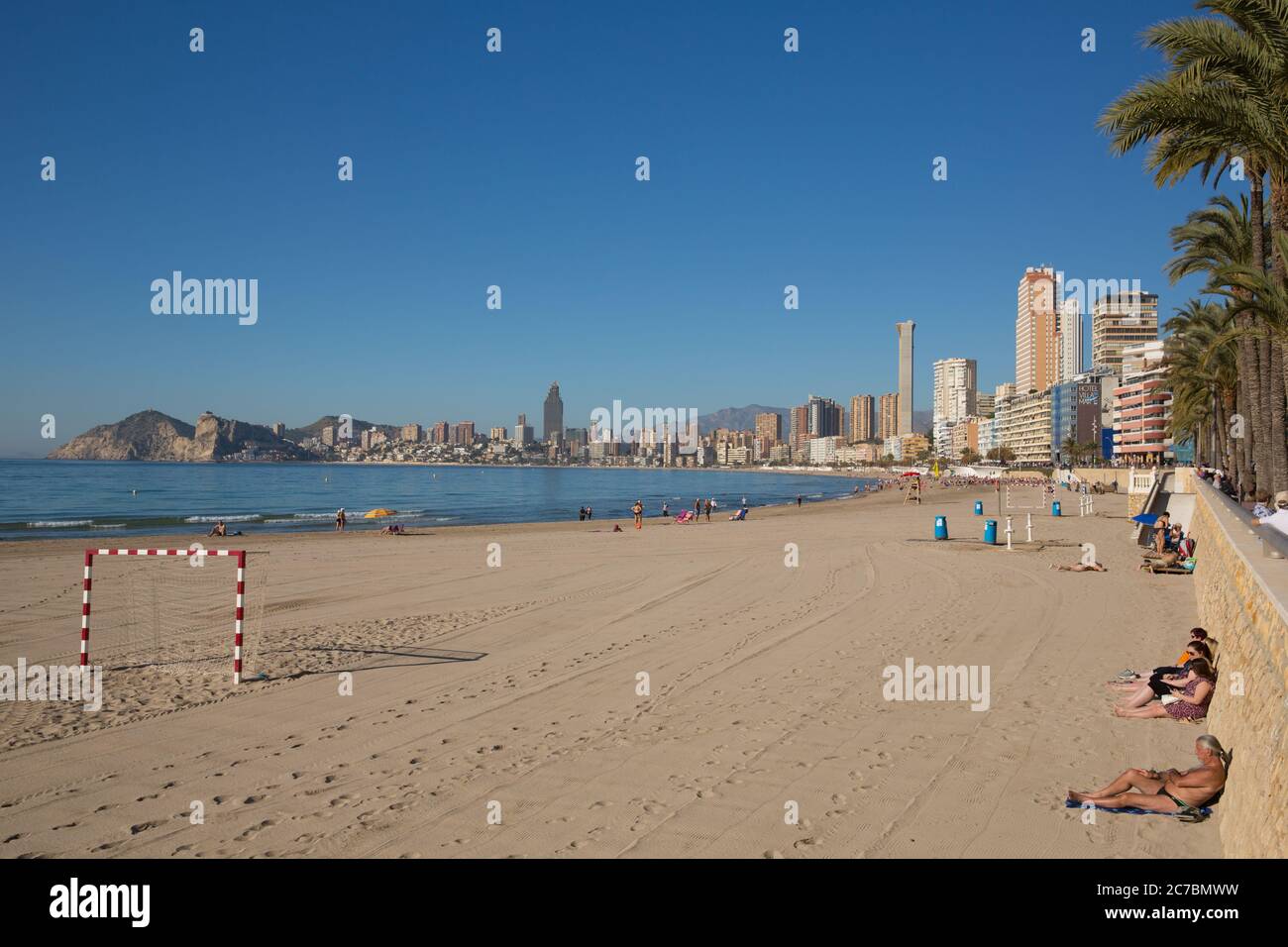 Benidorm Spanien im Februar 2020 im Monat vor dem Covid Virensperre Stockfoto