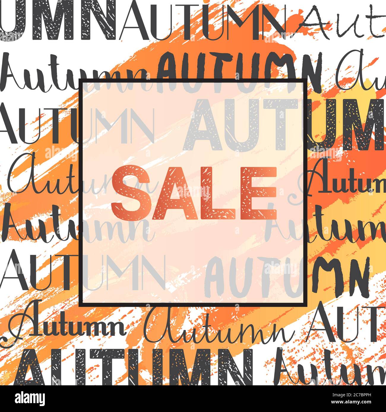 Trendy Herbst Sale Banner in Rahmen für Poster Werbedesign, Flyer und Label Stock Vektor