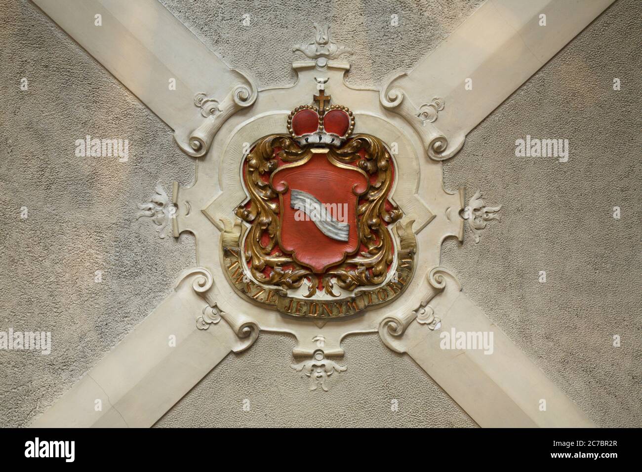 Wappen auf Schloss Lubomirski in Lancut. Polen Stockfoto