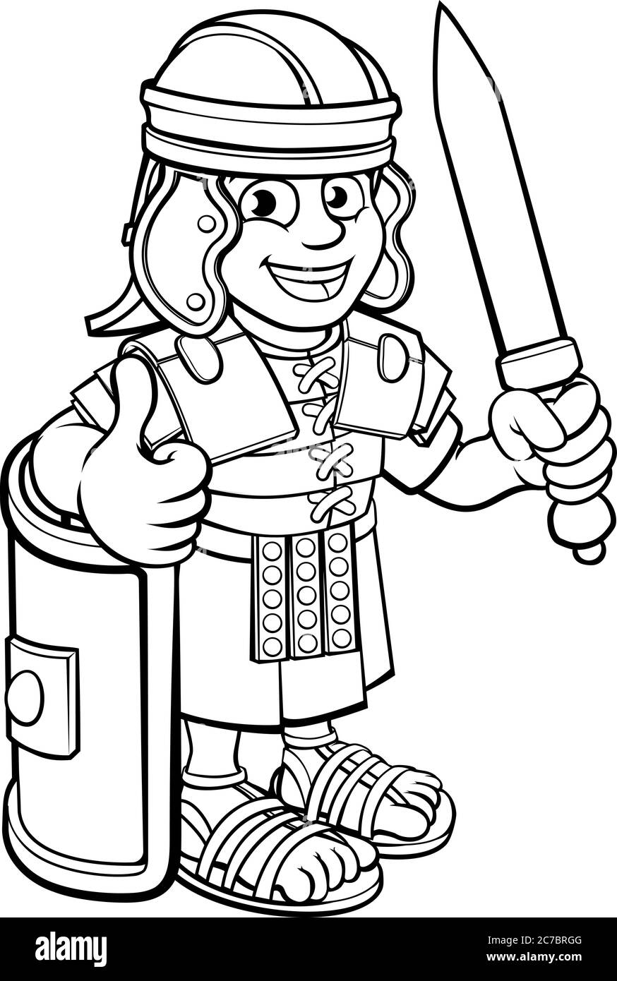 Römischer Soldat Zeichentrickfigur Stock Vektor