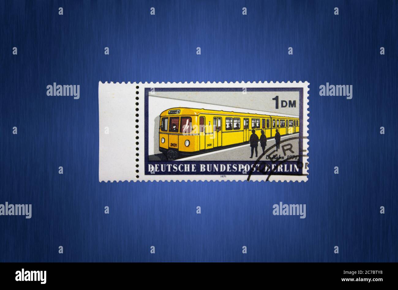 Briefmarke aus der BRD Berlin. Gedruckt am 18. Januar 1971. U-Bahn Stockfoto