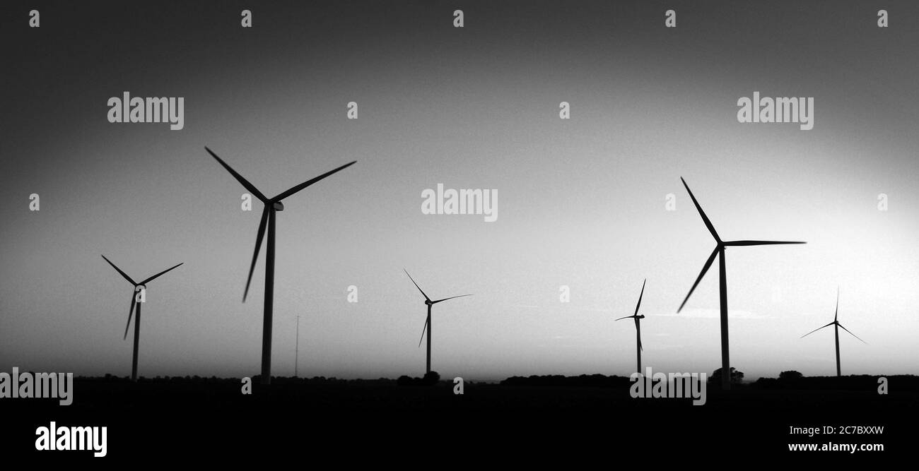Windturbinen, erneuerbare Energien Stockfoto