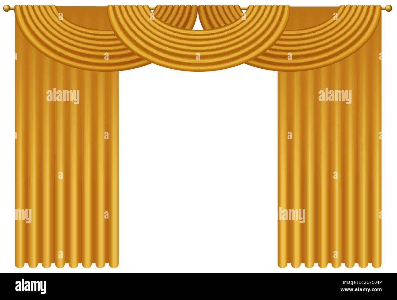 Realistische Vektor goldenen Luxus Vorhänge und Vorhänge isoliert Stock Vektor