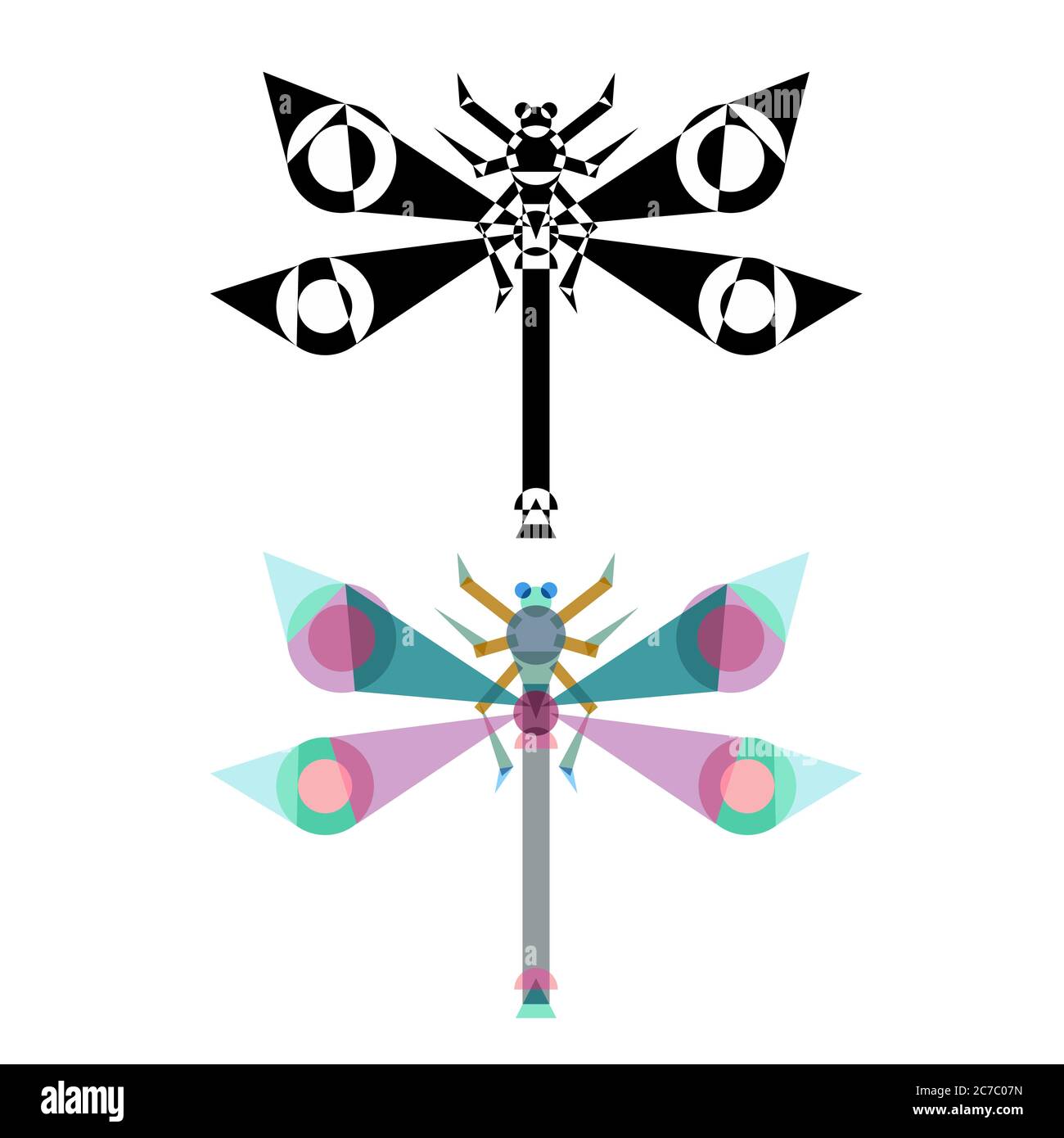 Abstrakt geometrische Stil Insekt. Stock Vektor