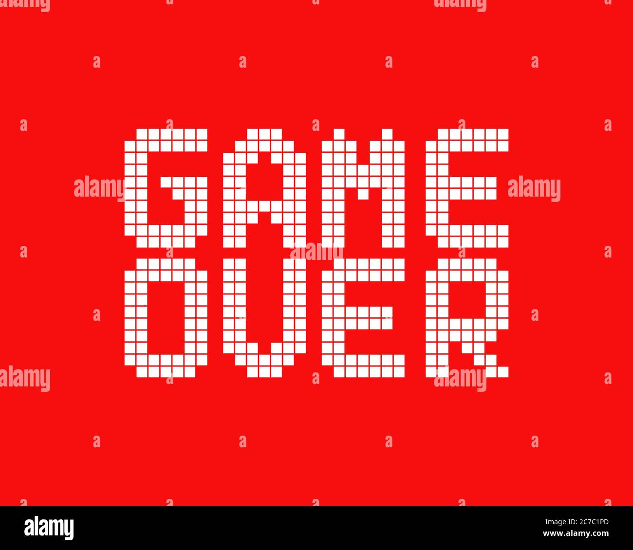 White Spiel über Logo in Pixel Art Stil Stock Vektor