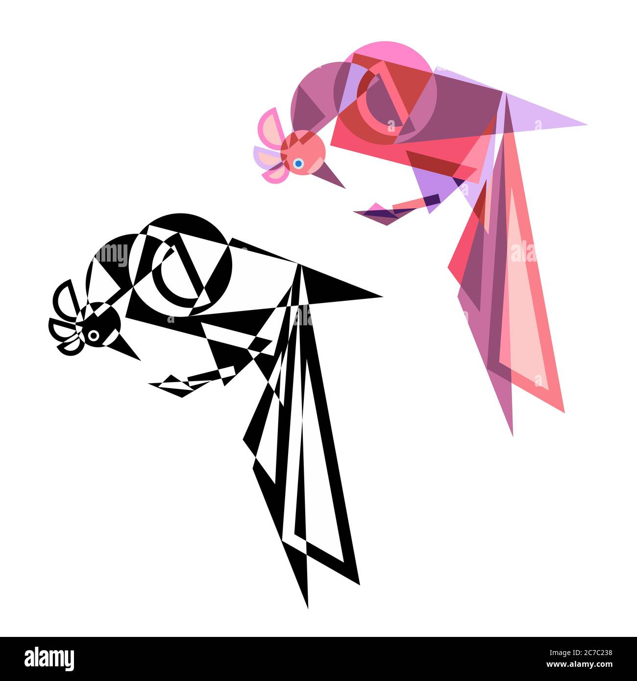 Abstrakter geometrischer Stil Vogel. Stock Vektor