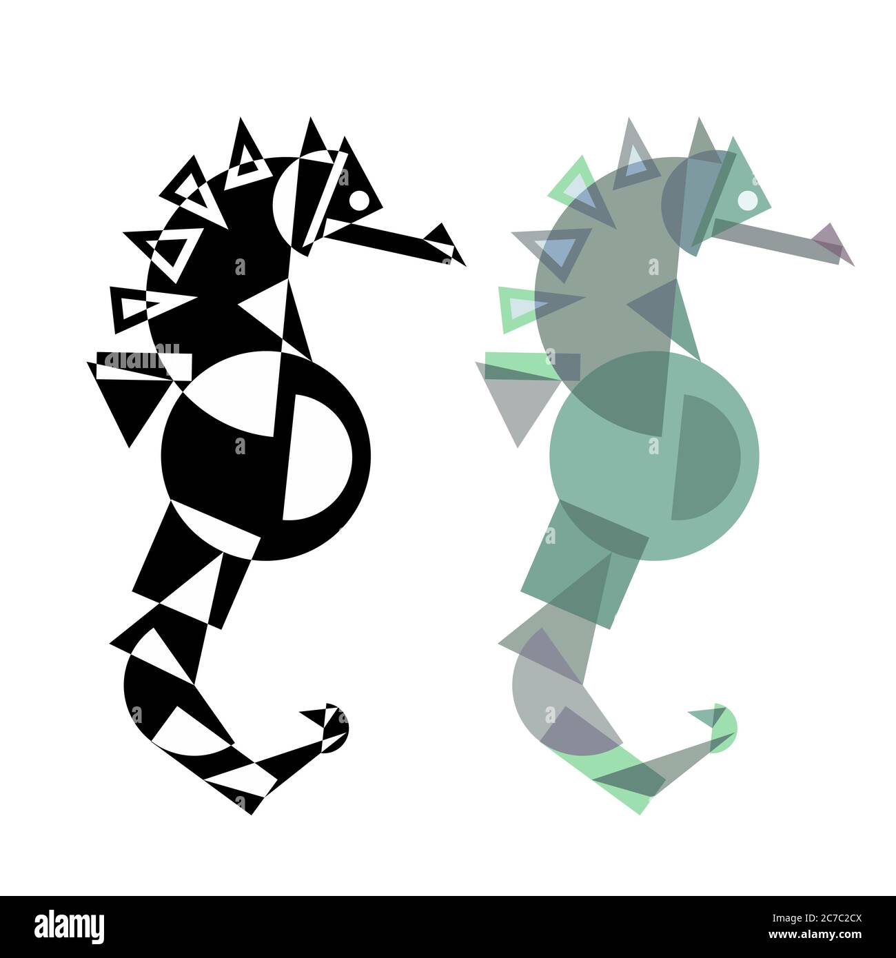 Abstrakt geometrische Stil Seepferdchen. Stock Vektor