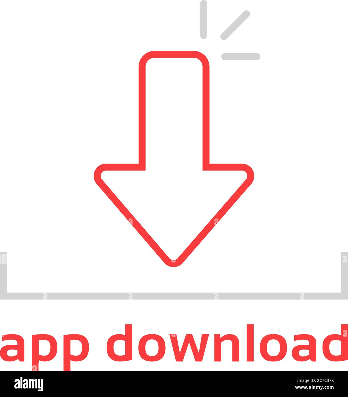 Einfaches Thin Line App Download Logo Stock Vektor