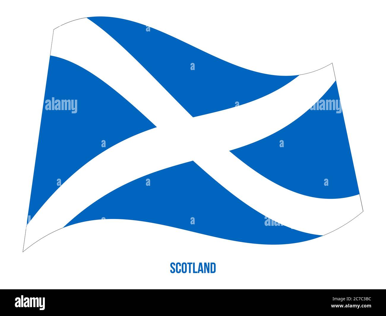 Schottland Flagge schwenkten Vector Illustration auf weißem Hintergrund. Länder des Vereinigten Königreichs. Stock Vektor