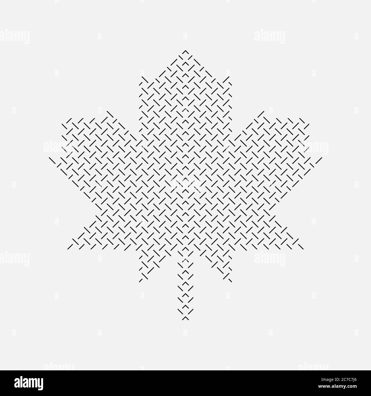 Ikone von Ahornblatt mit geometrischem Muster Stock Vektor