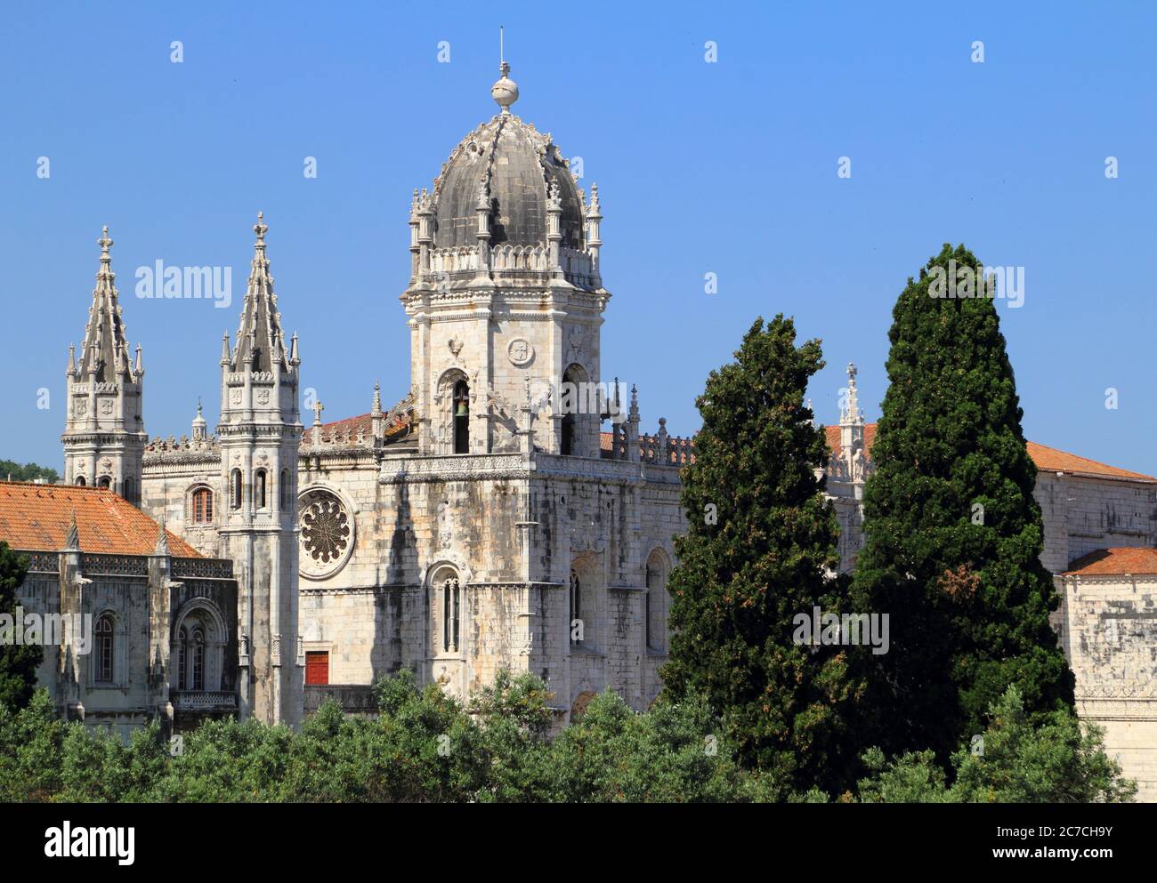 Portugal, Lissabon, Belem District, Hieronymites Kloster - Mosteiro dos Jeronimos erbaut hauptsächlich im Manuelinischen spätgotischen Stil - UNESCO-Weltkulturerbe. Stockfoto
