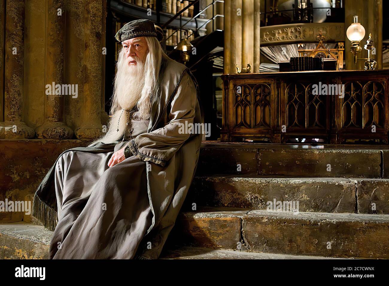 Michael Gambon als Albus Dumbledore in Harry Potter und der Halbblutprinz - Werbefilm Stockfoto