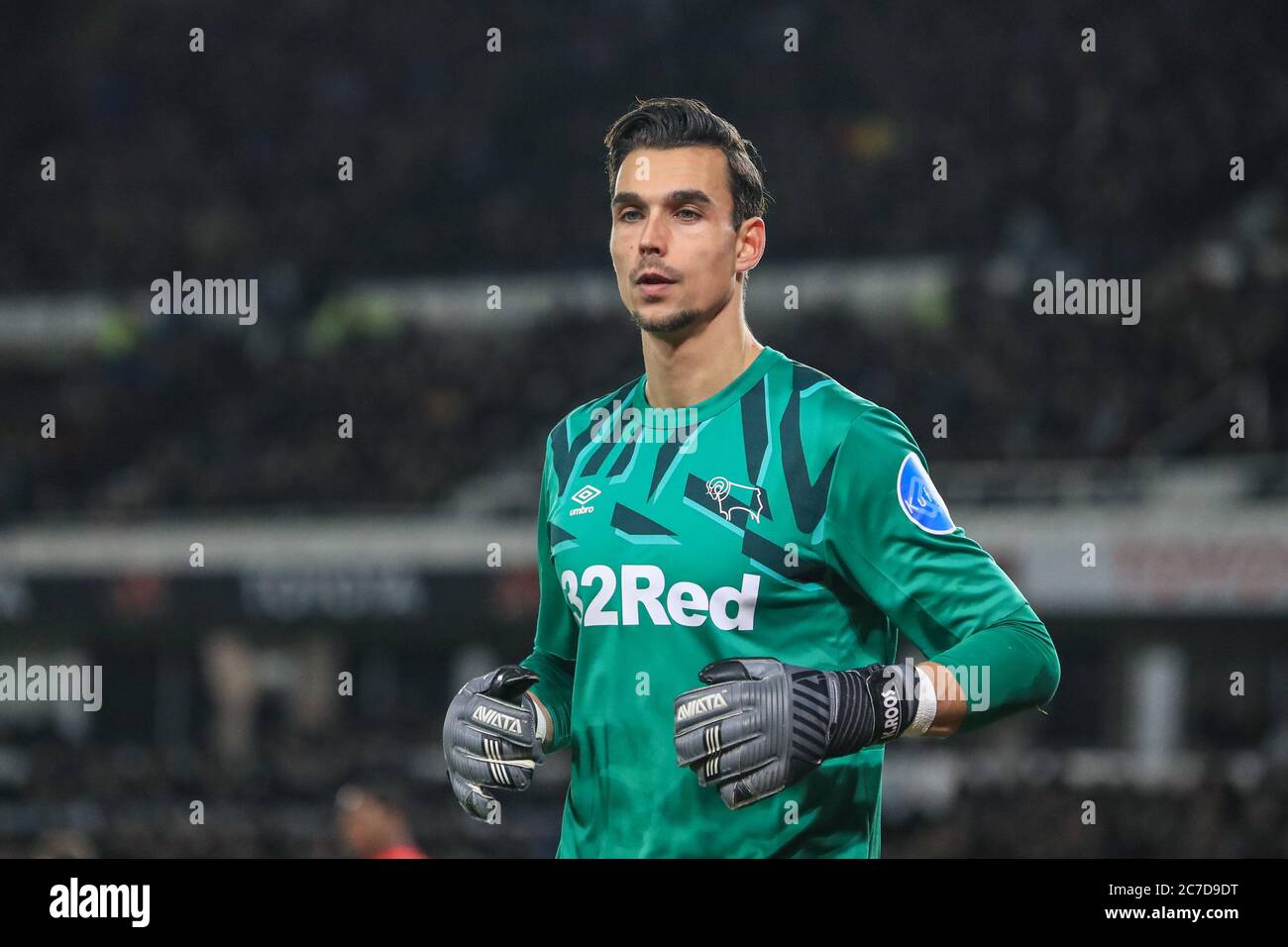 März 2020, Pride Park Stadium, Derby, England; Emirates FA Cup 5th Round, Derby County gegen Manchester United: Kelle Roos (21) von Derby County während des Spiels Stockfoto