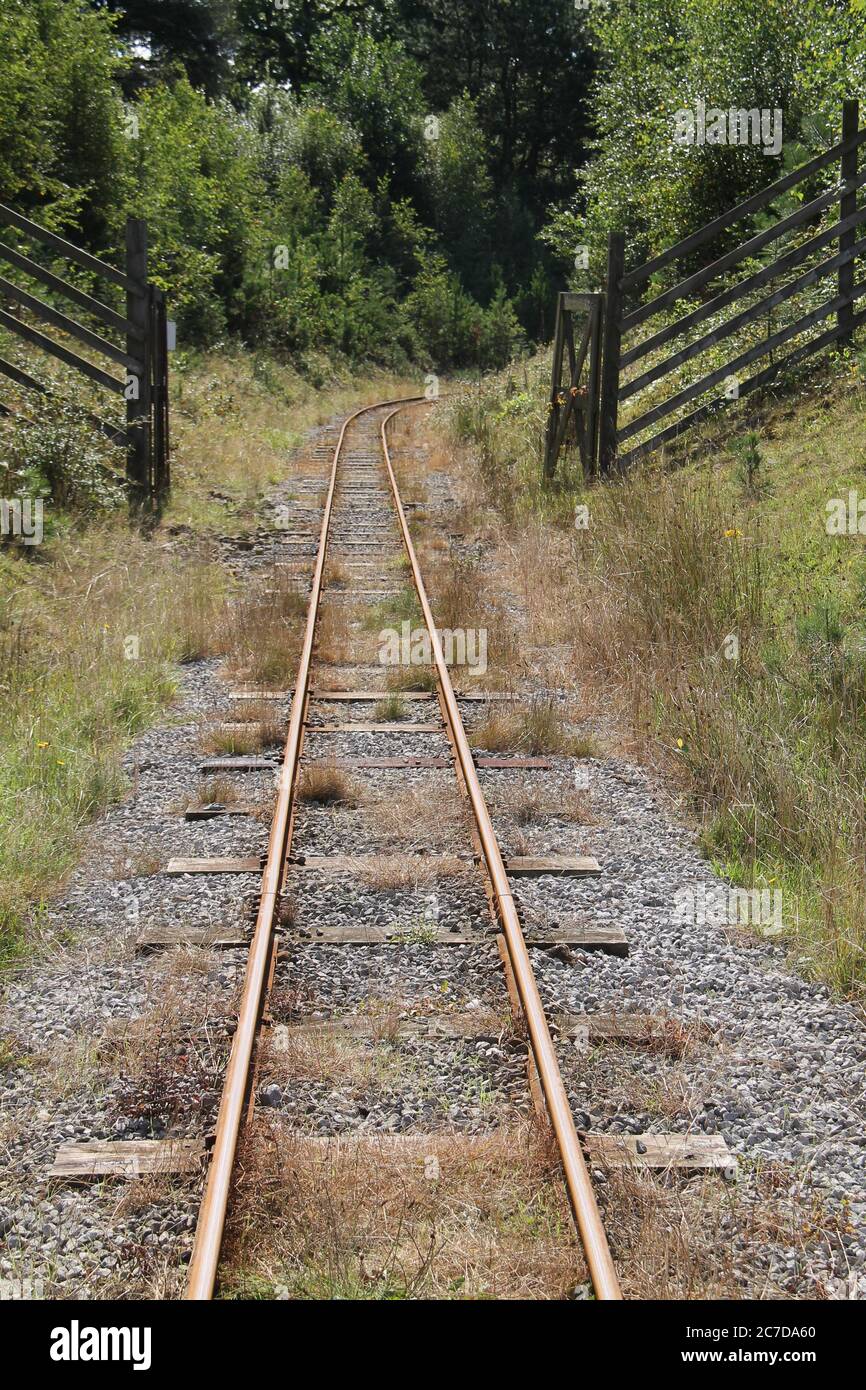 Eine Länge der Vintage Schmalspurbahn. Stockfoto