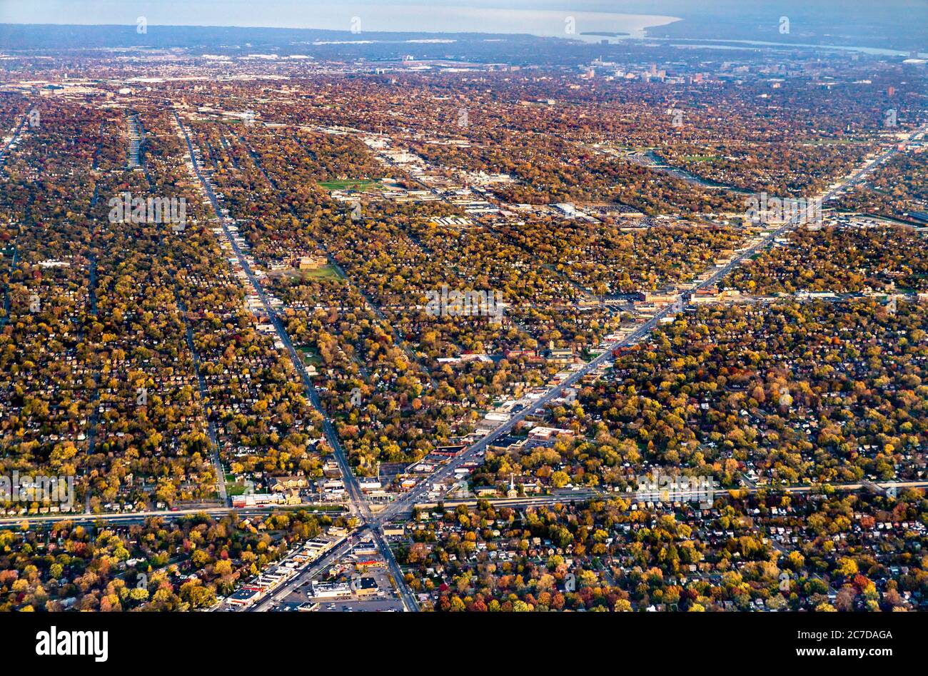 Vorstadtviertel in der Nähe von Detroit, USA Stockfoto