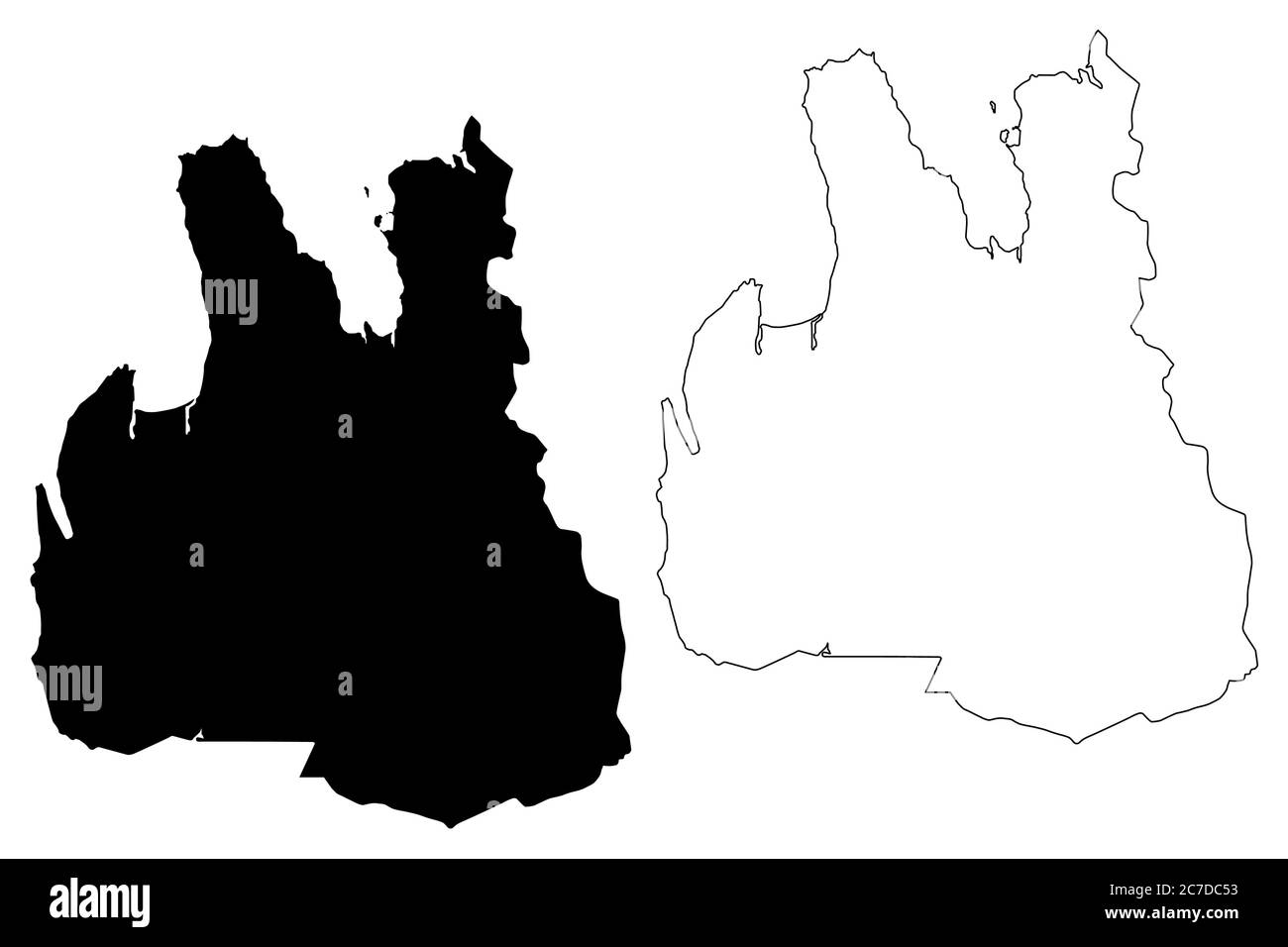 Northwestern Region (Island Island, Regionen von Island) Karte Vektor-Illustration, scribble Skizze Norourland vestra Karte Stock Vektor