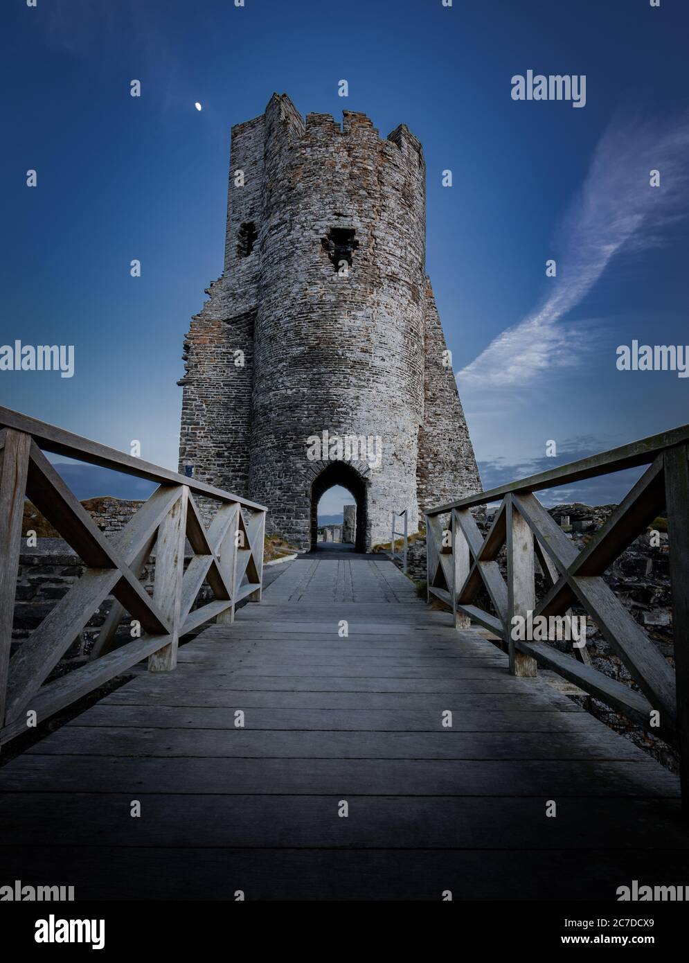 Aberystwyth Castle und Seaside, Ceredigion, Wales, Stockfoto