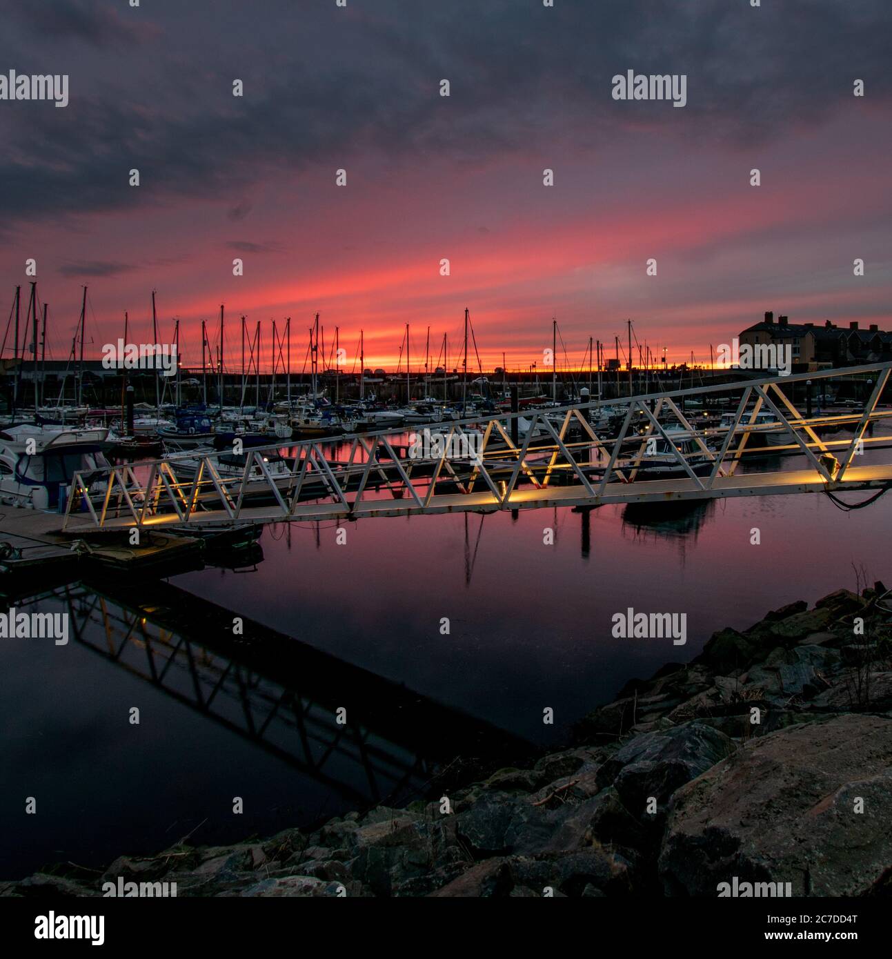Aberystwyth Castle und Seaside, Ceredigion, Wales, Stockfoto
