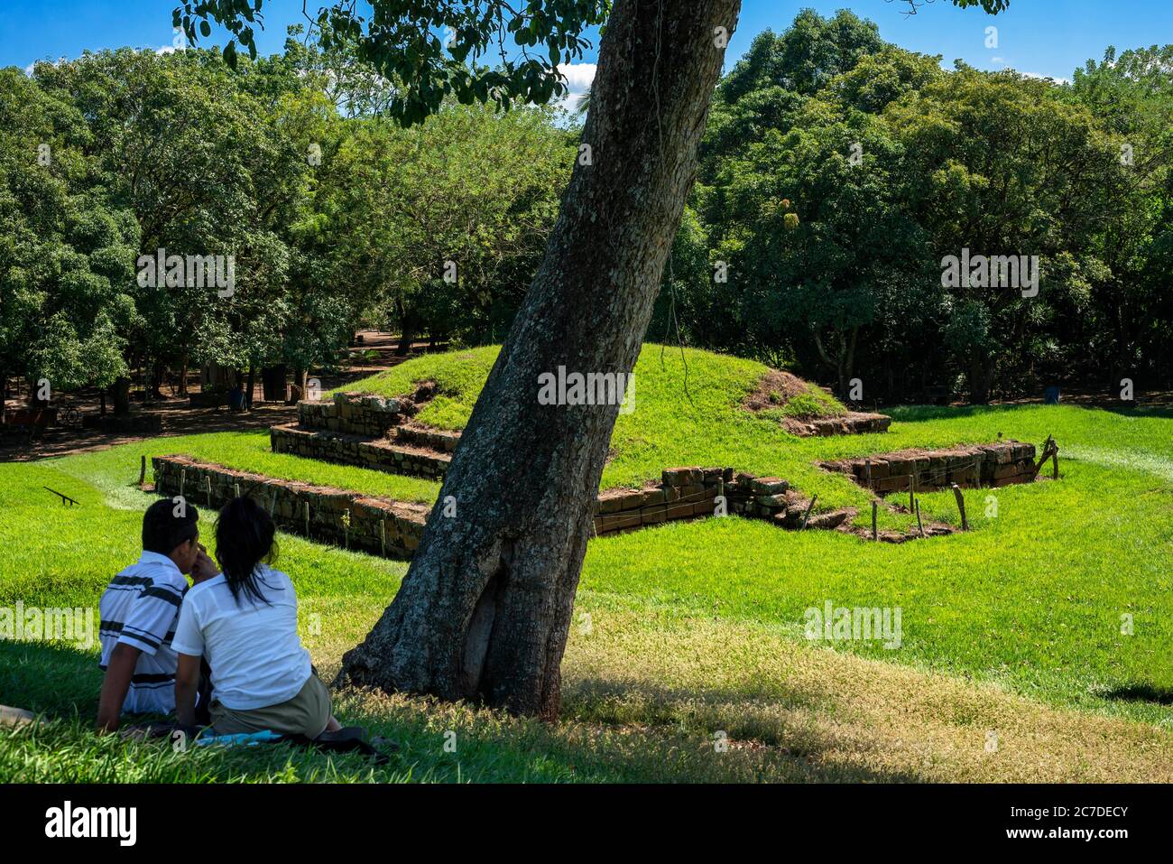 Die Maya-Ruinen von San Andres im Tal von Zapotitán, El Salvador Zentralamerika. San Andrés (früher Campana San Andrés) ist ein präkolumbianischen Stockfoto