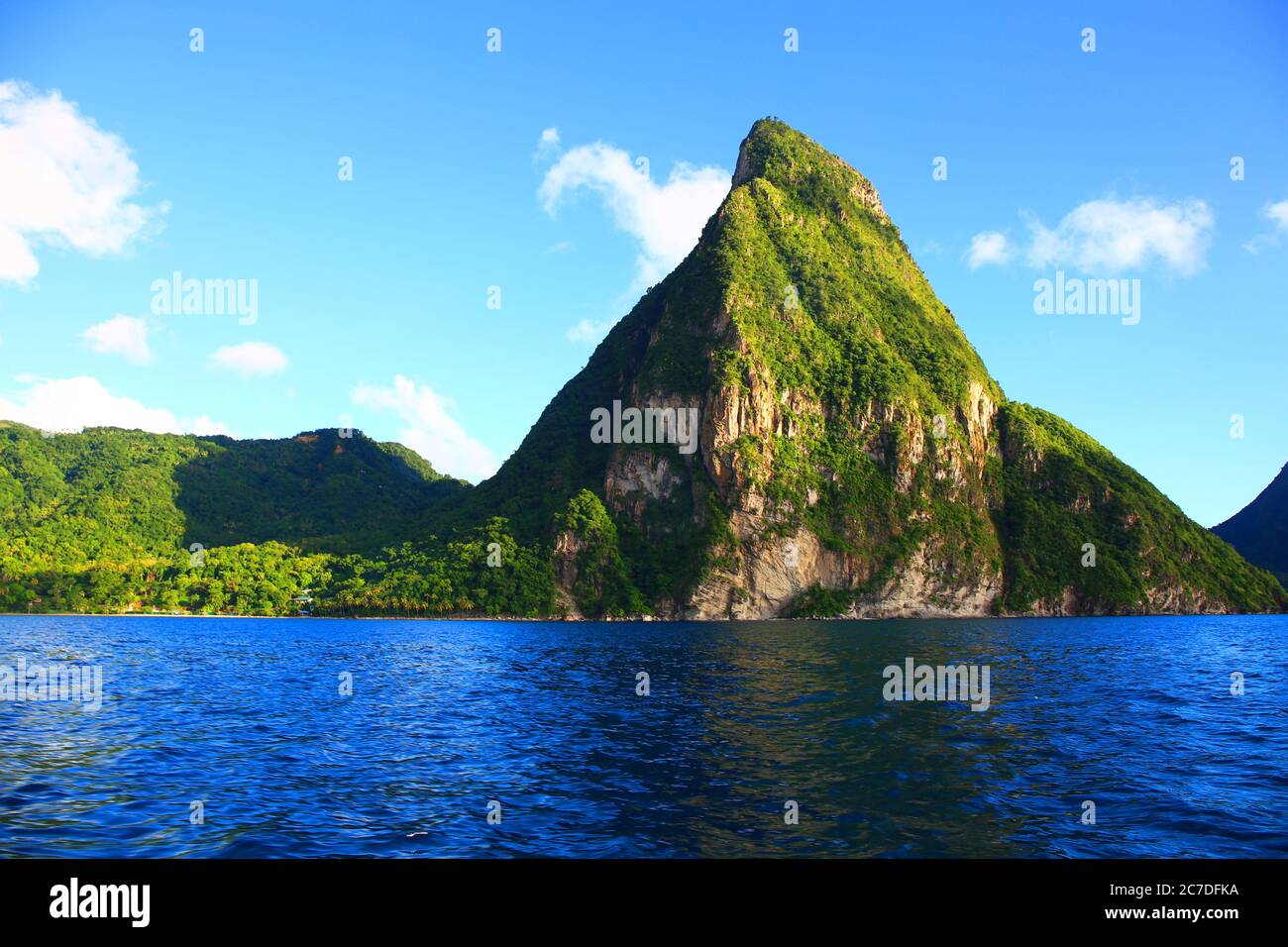 Schöne Aussicht auf die Gros Piton, St. Lucia Stockfoto