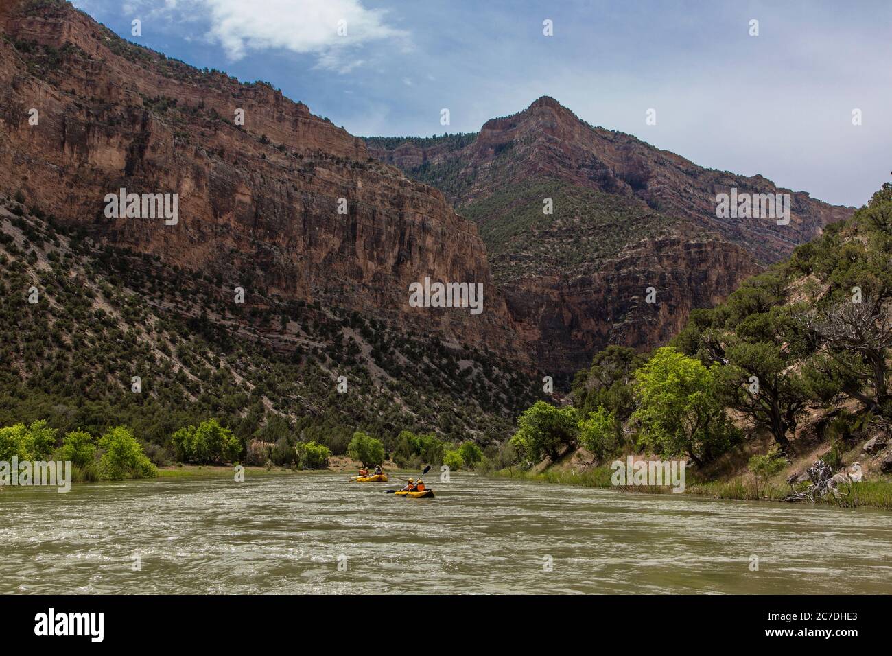 USA, Colorado, Dinosaur National Monument, Rafting durch die Tore Ladores am Green River. Stockfoto