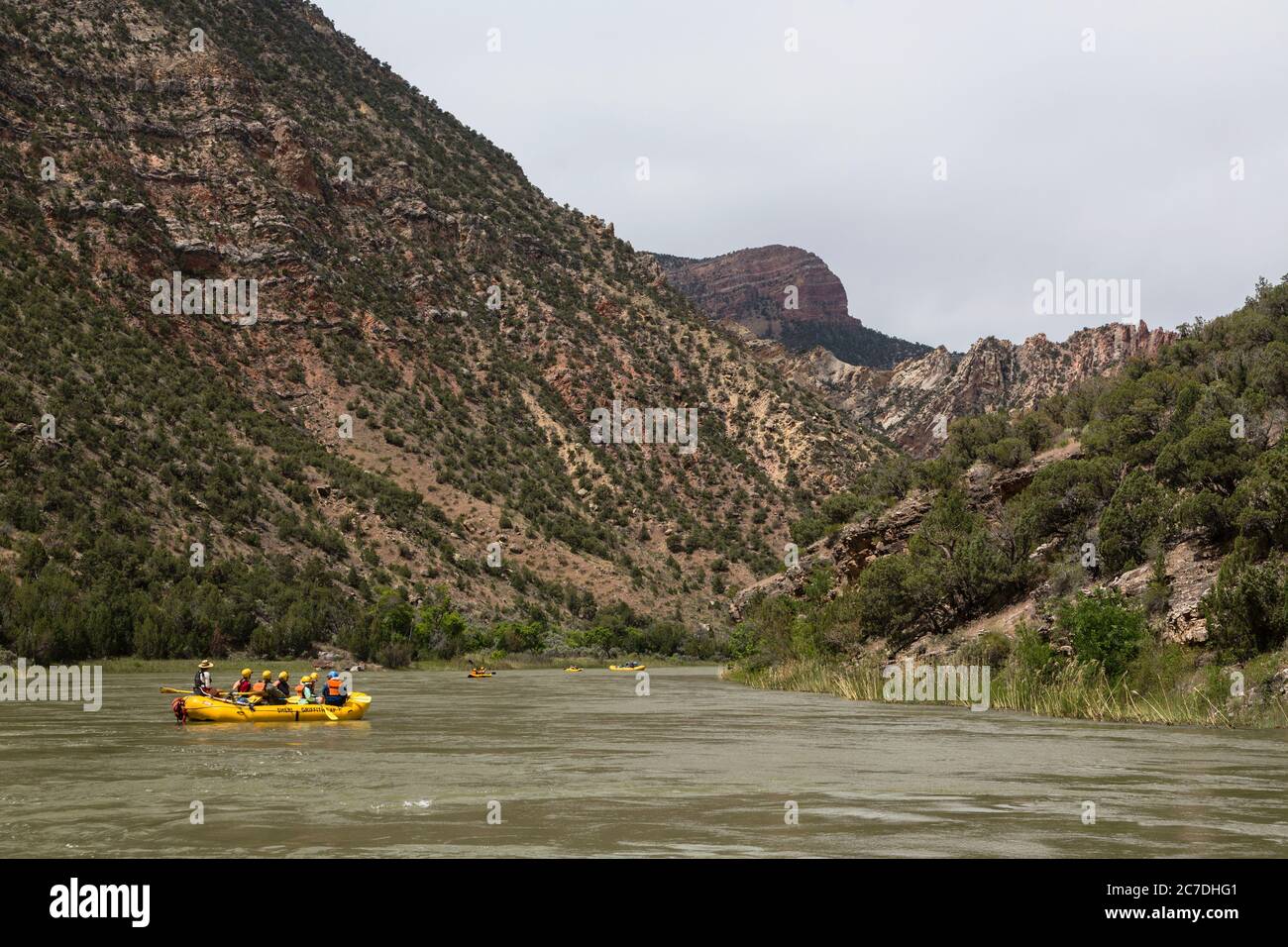 USA, Utah, Canyonlands National Park, Rafting durch die Tore von Ladore auf dem Green River. Stockfoto