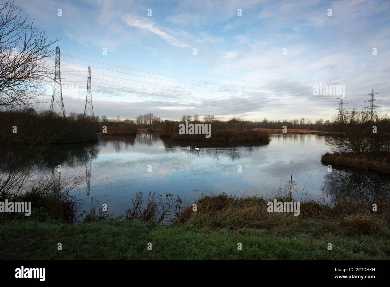 Hooksmarsh See im Lee Valley Country Park an der Grenze zwischen Essex und Hertfordshire in England, Großbritannien Stockfoto