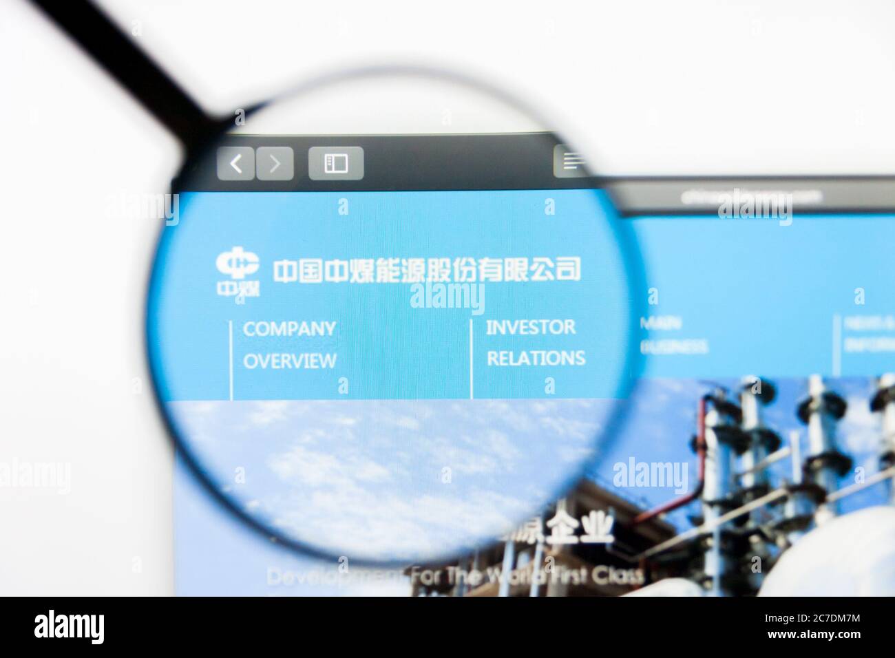 Los Angeles, Kalifornien, USA - 10. März 2019: Illustrative Editorial, China Coal Energy Website Homepage. China Coal Energy Logo sichtbar auf dem Display Stockfoto