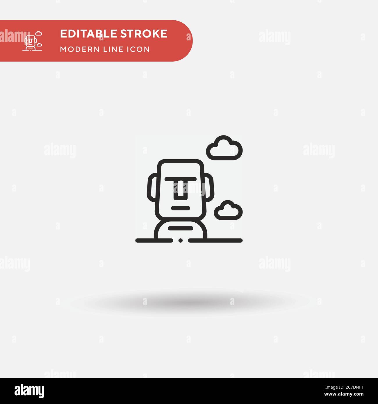 Einfaches Vektorsymbol „Moai“. Illustration Symbol Design Vorlage für Web mobile UI Element. Perfekte Farbe modernes Piktogramm auf bearbeitbaren Strich. Moai-Symbole Stock Vektor