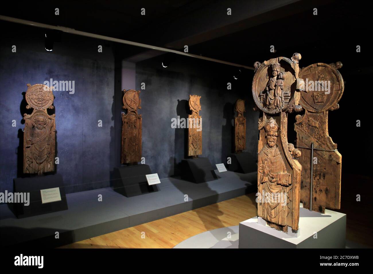 Die mittelalterliche Kirche endet an der Kirche des heiligen Olav in Kirkjubøur Ausstellung im Nationalmuseum der Färöer-Inseln.Torshavn.Streymoy.Territorium von Dänemark Stockfoto