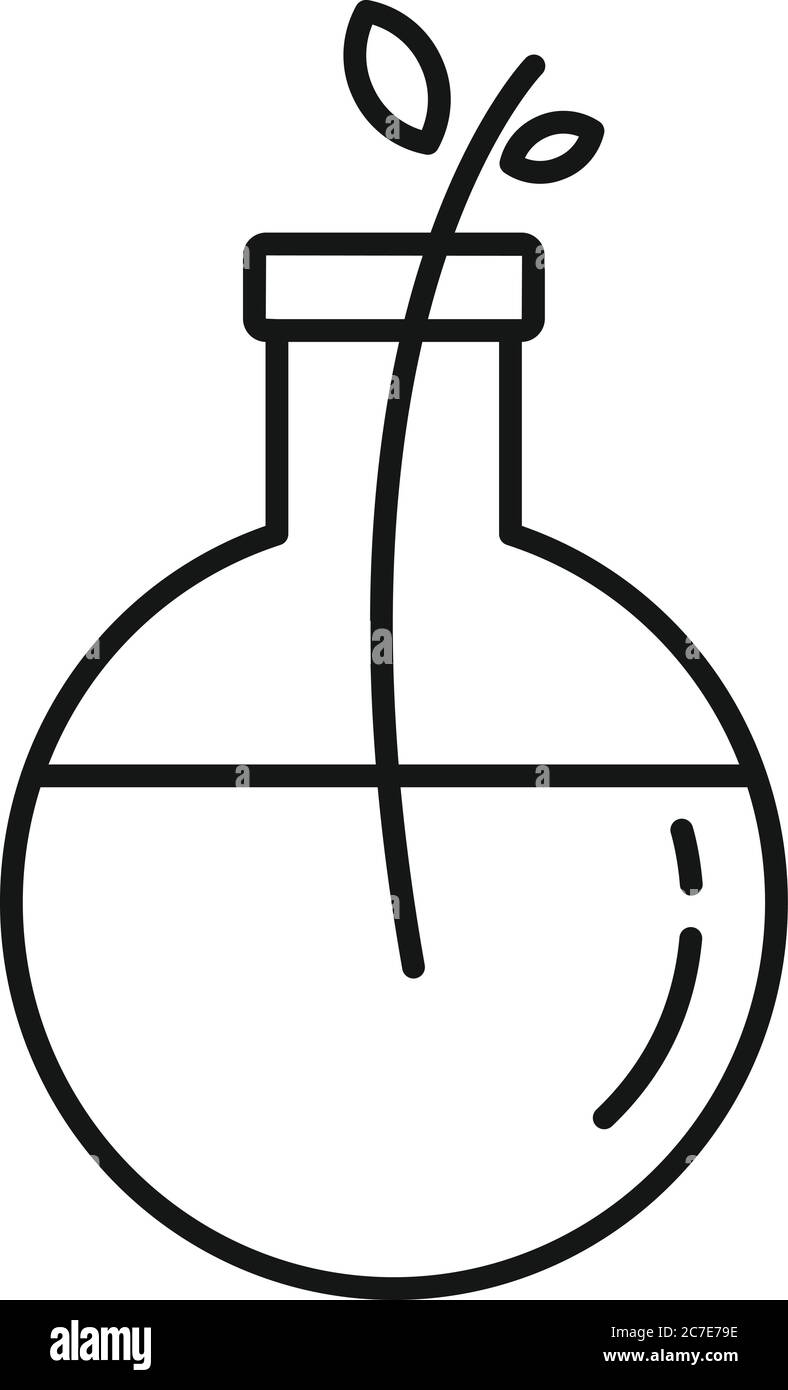 Symbol für Homöopathie Eco-Kolben. Skizzieren Homöopathie eco Flask Vektor-Symbol für Web-Design isoliert auf weißem Hintergrund Stock Vektor