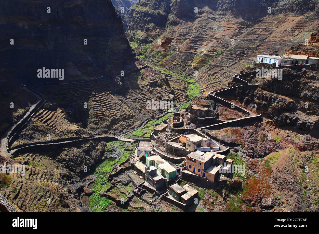 Trekking nach Cruzinha, Santo Antao Insel, Kap Verde Stockfoto