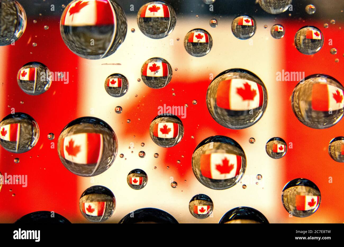 Kanada Flagge innerhalb Wasserblasen, Kanada Tag, Kanada Flagge Tag Stockfoto