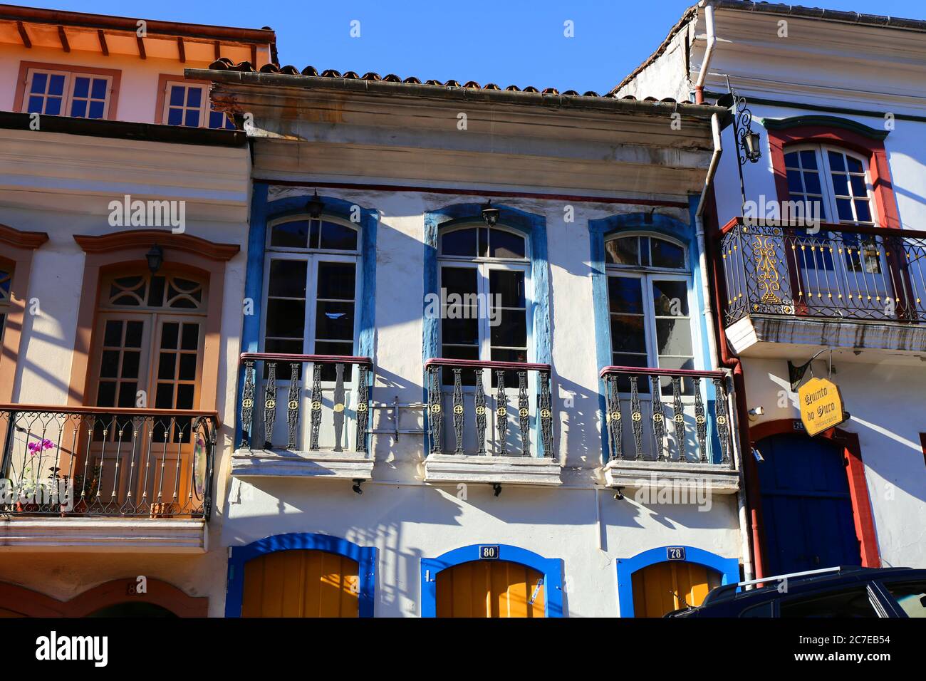 Schöne Architektur in Ouro Preto, Minas Gerais, Brasilien Stockfoto