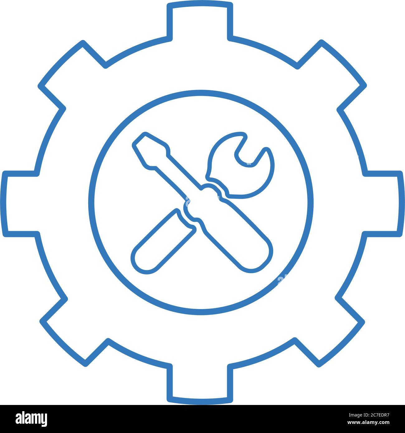 Symbol für Wartung, Einstellung, Reparatur. Wunderschöne, sorgfältig gestaltete Ikone. Gut organisierte und editierbare Vektor für alle Verwendungen. Stock Vektor