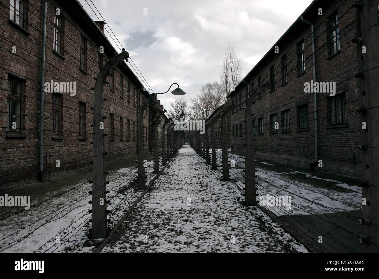 AUSCHWITZ, POLEN - 25. Januar 2018: Lager Auschwitz in Polen Stockfoto