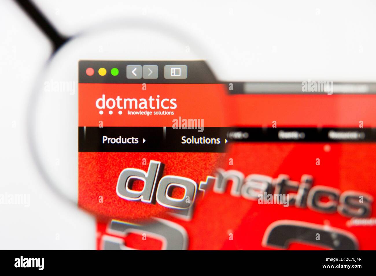 Los Angeles, California, USA - 29. März 2019: Illustrative Editorial der Dotmatics Website Homepage. Dotmatics Logo auf dem Display sichtbar. Stockfoto