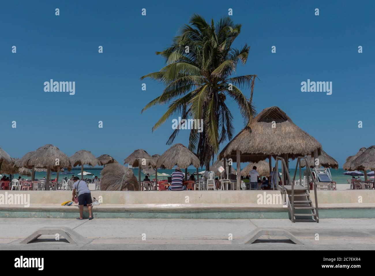 Der Strand von Chiapas im Norden von Merida, Yucatan, Mexiko Stockfoto