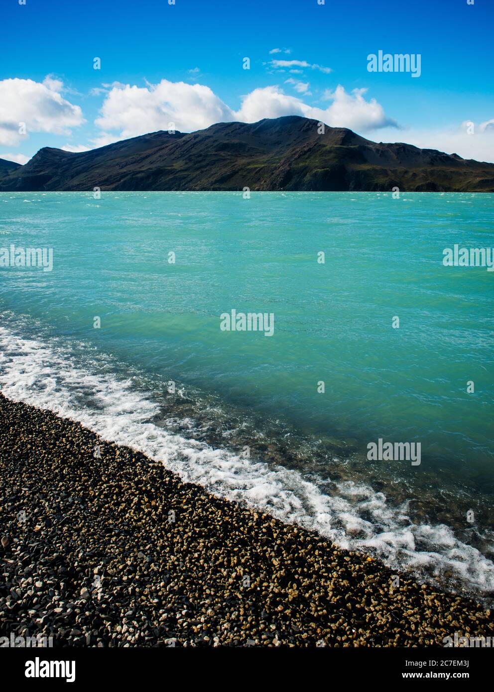 Strand rund um den Lago Nordenskjold im Torres Del Paine Nationalpark, Patagonien, Chile, Südamerika Stockfoto