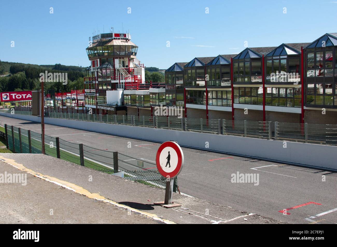 SPA, BELGIEN - 28. Aug 2012: Spa/ Francorchamp Formel 1 Rennstrecke in Belgien Stockfoto