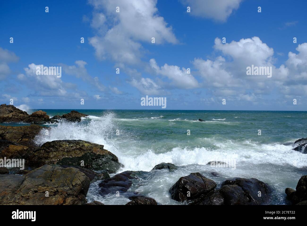 Salvador Bahia Brasilien - Meerblick am Leuchtturm Barra Stockfoto