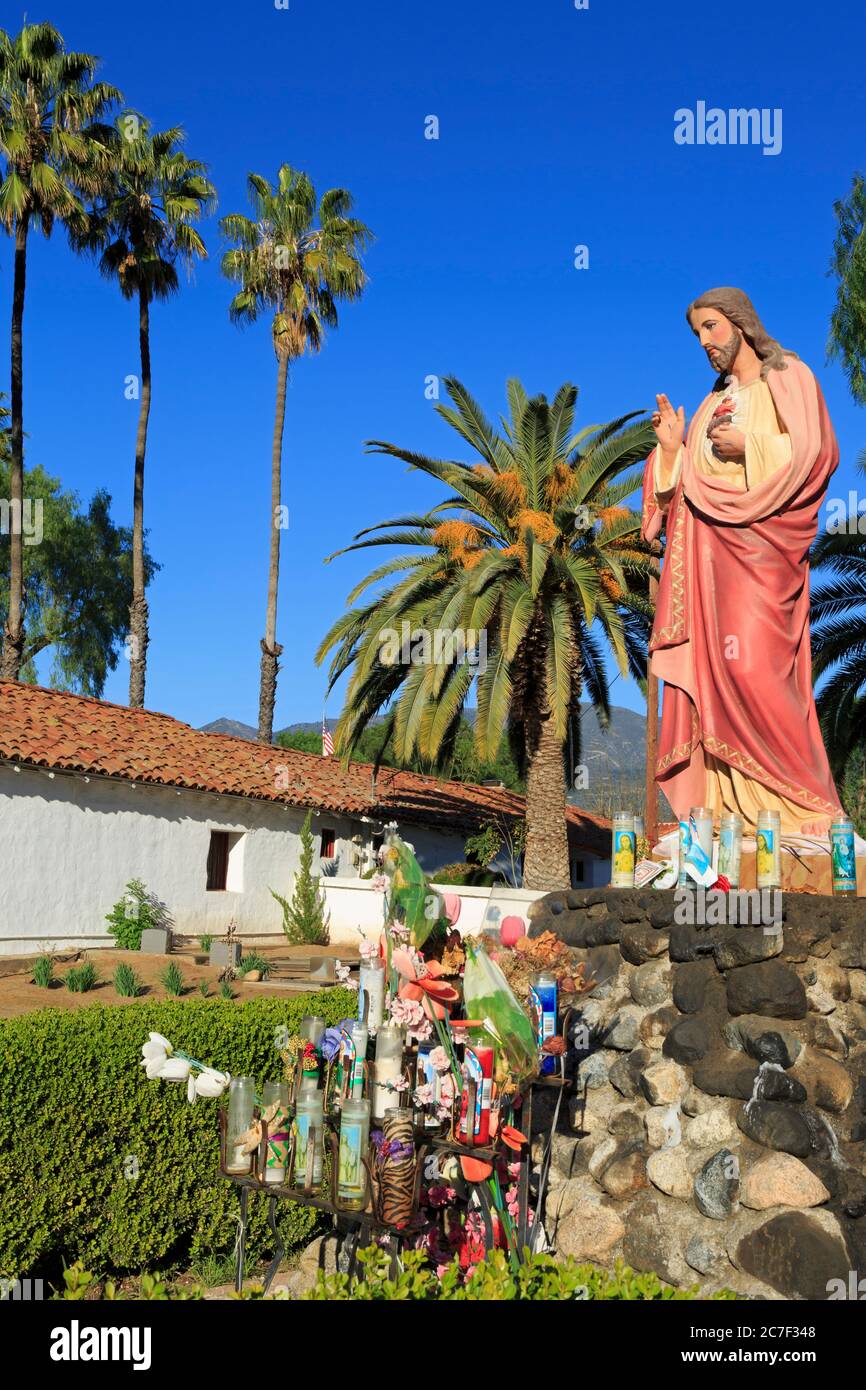 Der Friedhof, San Antonio de Pala Mission, Pala Indianerreservat, San Diego County, Kalifornien, USA Stockfoto